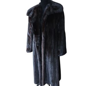 Vintage Black/Brown Mink Long Jacket